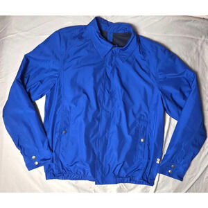 Daks London Men's Blue Harrington Jacket Size 54/44R Luxury Lightweight Bomber